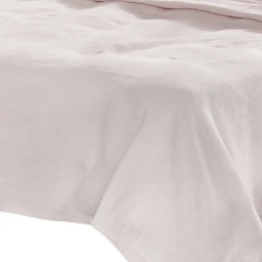 Four Piece Champagne Pink Linen Sheet Set Photo 5