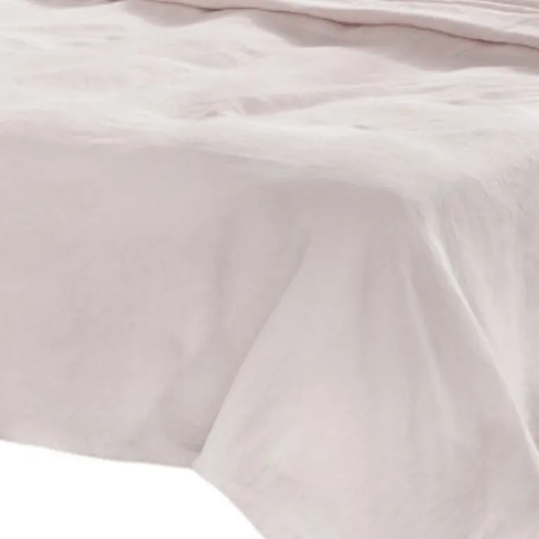 Four Piece Champagne Pink Linen Sheet Set Photo 5