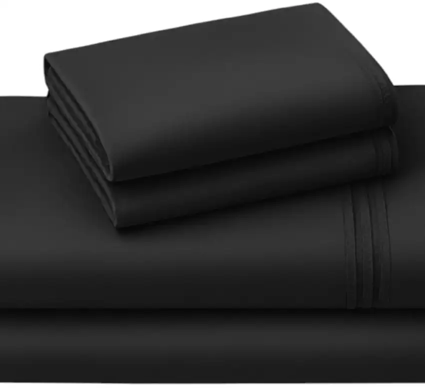 Four Piece Charcoal Cotton King Sheet Set Photo 4