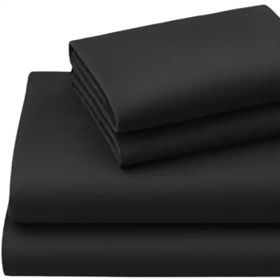Four Piece Charcoal Cotton King Sheet Set Photo 3