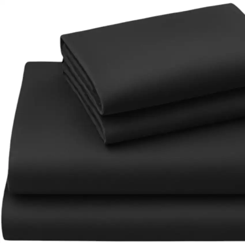 Four Piece Charcoal Cotton King Sheet Set Photo 3
