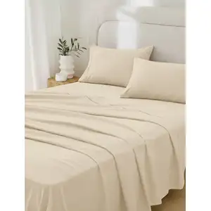Photo of Four Piece Ivory Cotton King Sheet Set