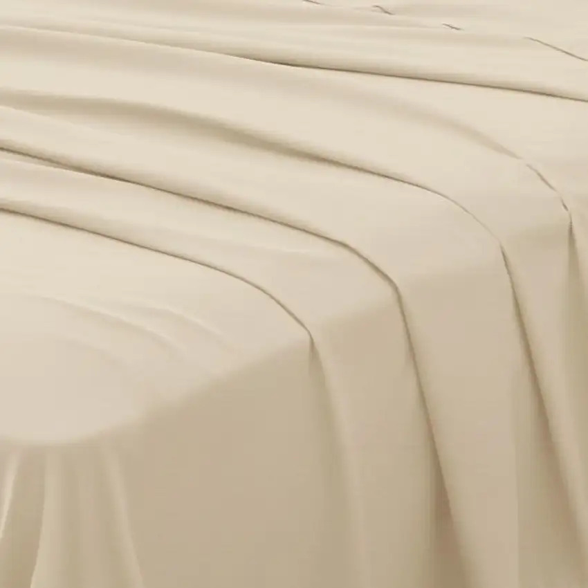 Four Piece Ivory Cotton King Sheet Set Photo 5