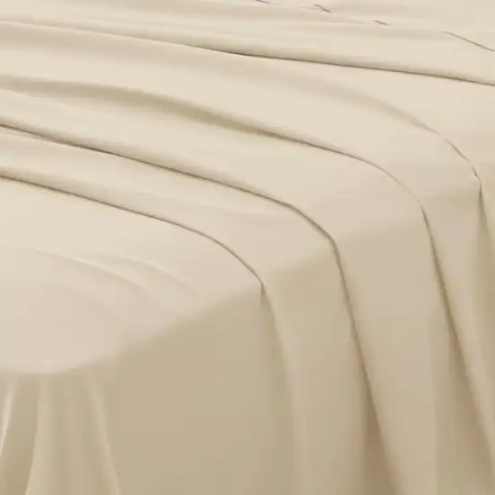 Four Piece Ivory Cotton Queen Sheet Set Photo 5