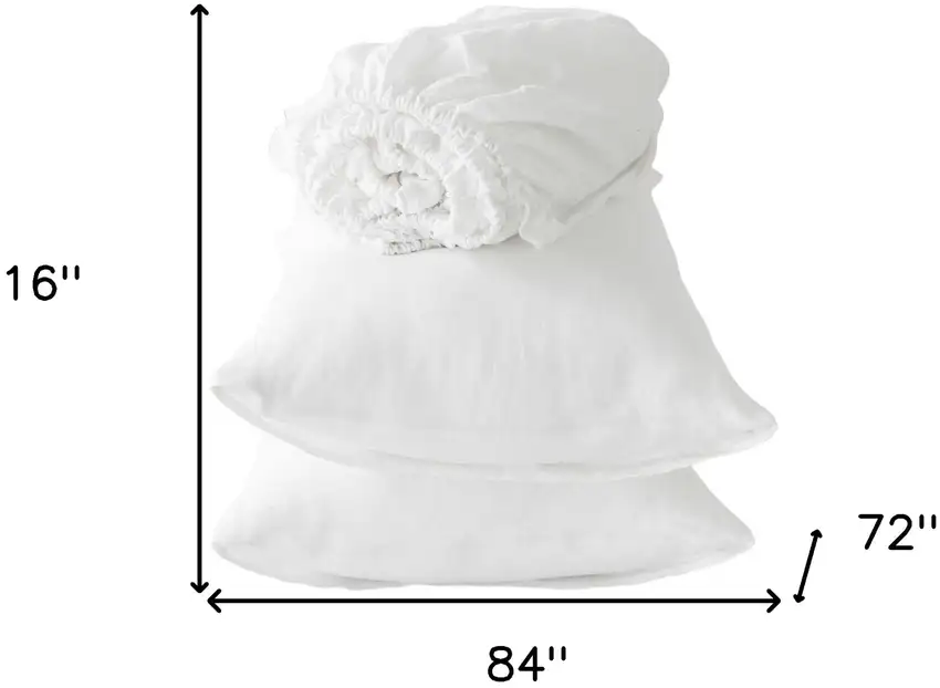 Four Piece Ivory Linen Sheet Set Photo 9
