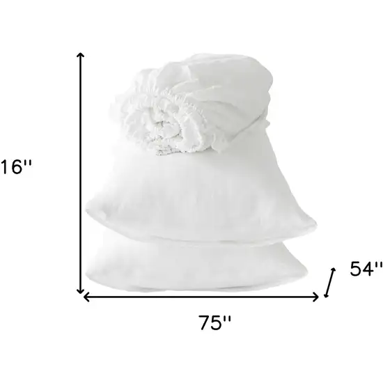 Four Piece Ivory Linen Sheet Set Photo 7