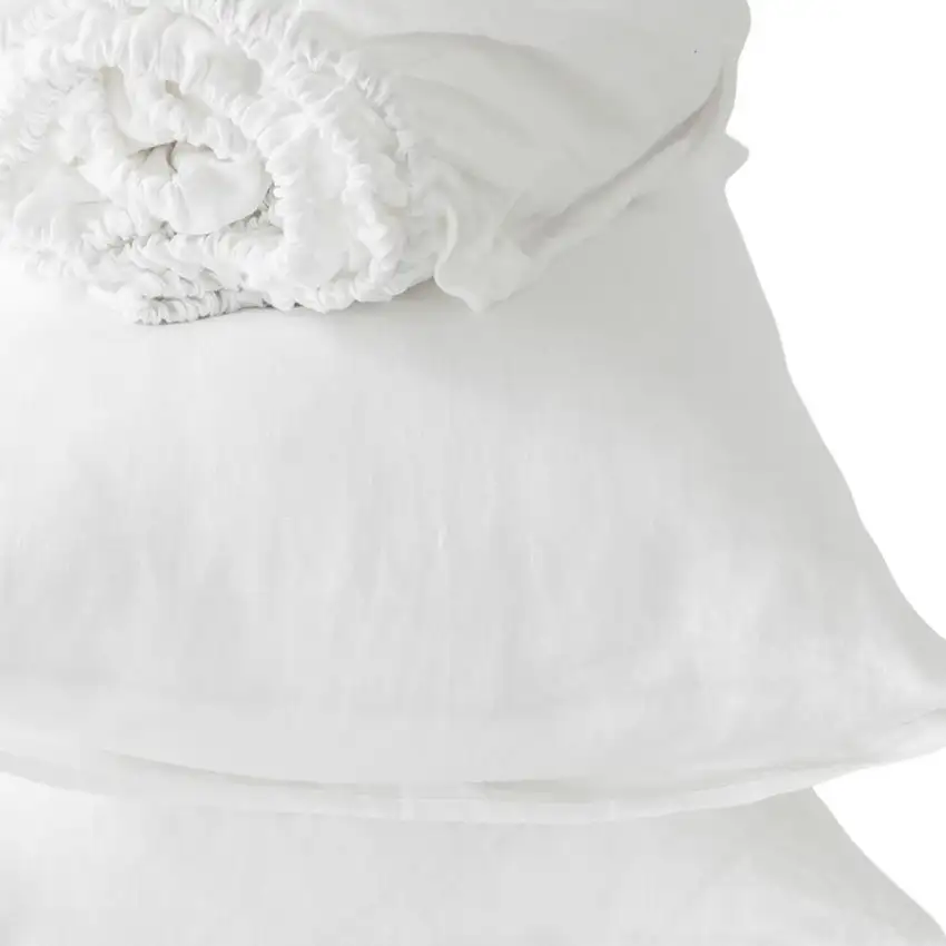 Four Piece Ivory Linen Sheet Set Photo 3