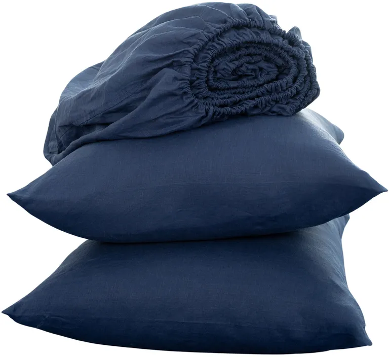 Four Piece Linen King Sheet Set Photo 2