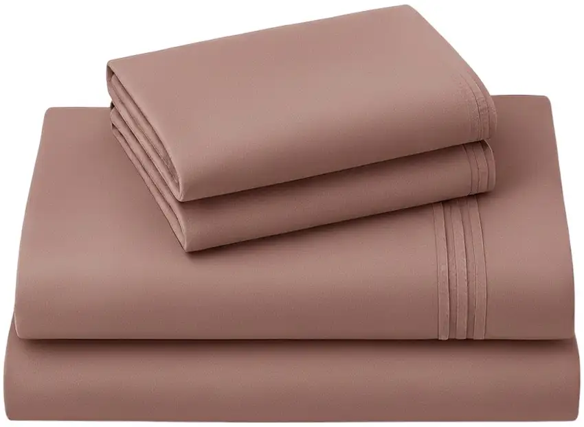 Four Piece Pink Cotton King Sheet Set Photo 2