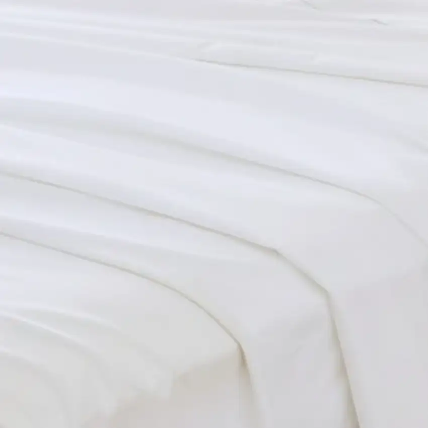 Four Piece White Cotton King Sheet Set Photo 5