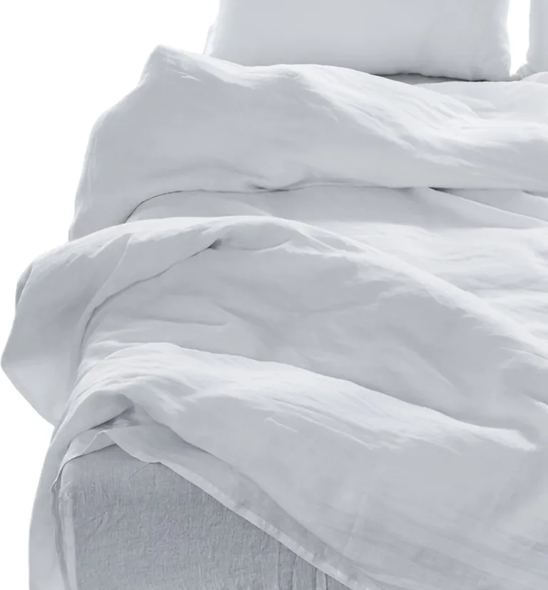 Four Piece White Linen  Double Sheet Set Photo 3