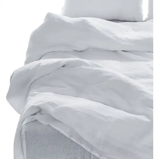 Four Piece White Linen  Double Sheet Set Photo 3