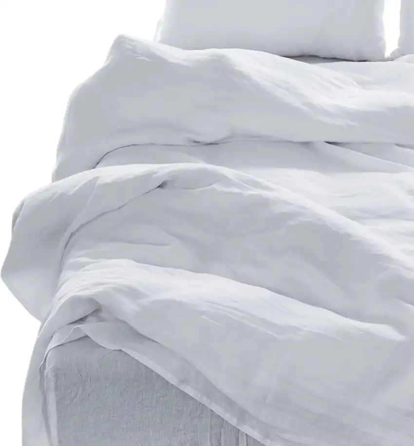 Four Piece White Linen  Double Sheet Set Photo 3