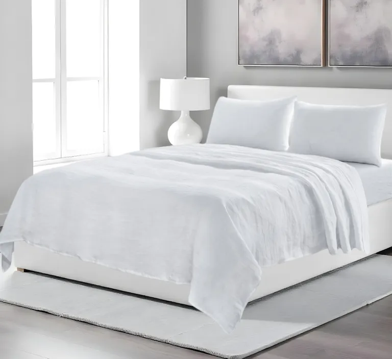 Four Piece Linen Sheet Set Photo 2