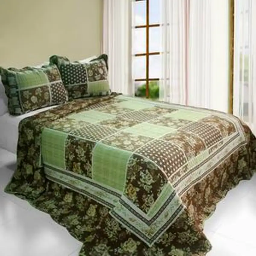 Free Life -  Cotton 3PC Vermicelli-Quilted Printed Quilt Set (Full/Queen Size) Photo 2