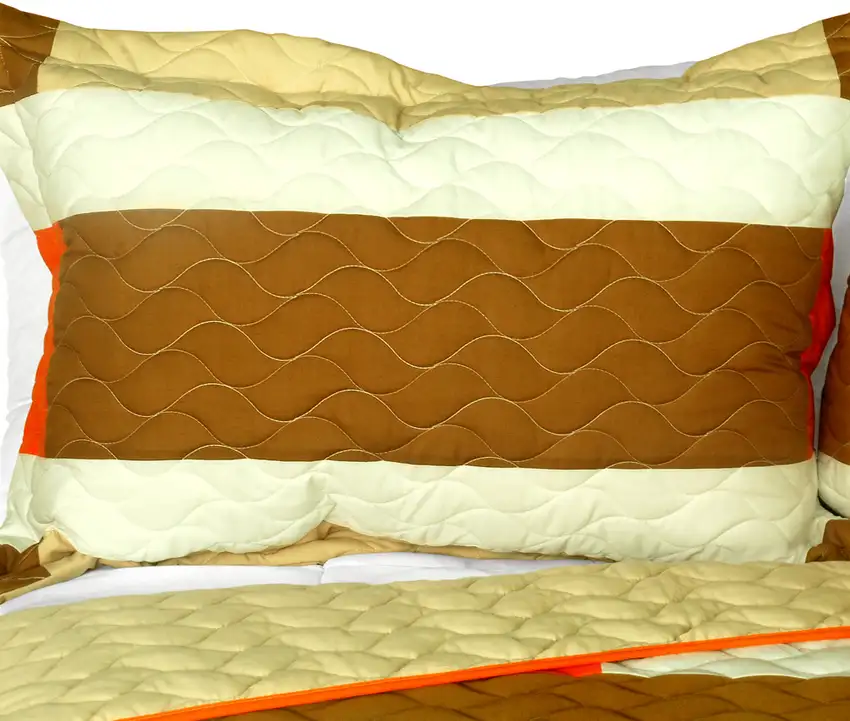 Frenzied Night -  3PC Vermicelli-Quilted Patchwork Quilt Set (Full/Queen Size) Photo 2