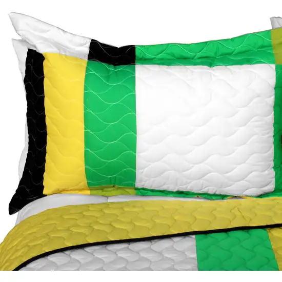Fresh Field -  3PC Vermicelli - Quilted Patchwork Quilt Set (Full/Queen Size) Photo 3