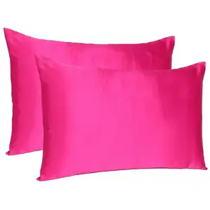Photo of Fuchsia Dreamy Set Of 2 Silky Satin King Pillowcases