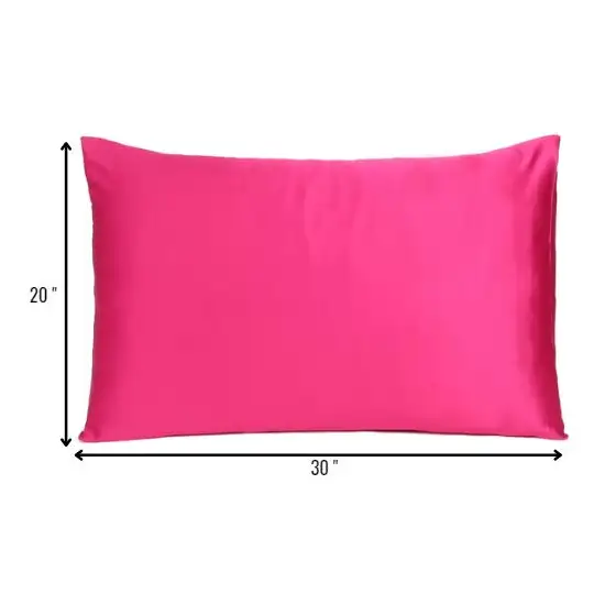 Two Piece Fuchsia Satin And Satin Pillowcases Envelope Photo 9