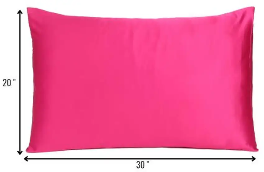 Two Piece Fuchsia Satin And Satin Pillowcases Envelope Photo 9