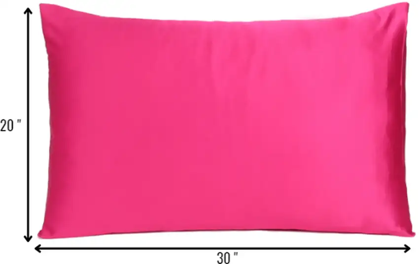 Fuchsia Dreamy Set Of 2 Silky Satin Queen Pillowcases Photo 8