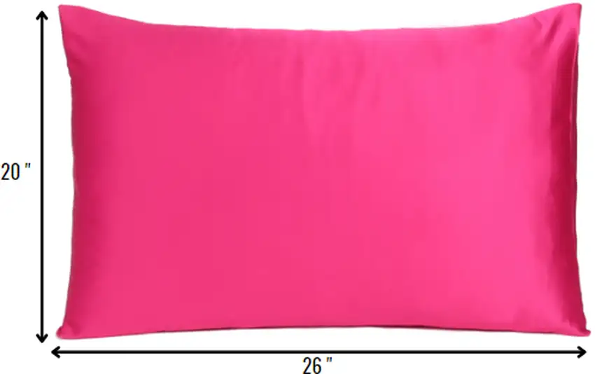Fuchsia Dreamy Set Of 2 Silky Satin Standard Pillowcases Photo 8