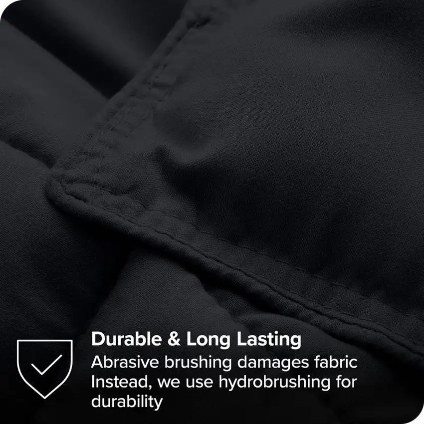 Full/Double Size All Season Super Soft Down Alternative Comforter Set Black Photo 3