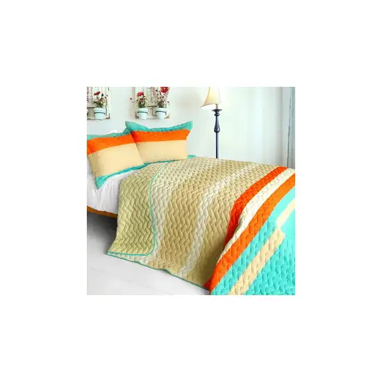 Full House -  3PC Patchwork Quilt Set (Full/Queen Size) Photo 1