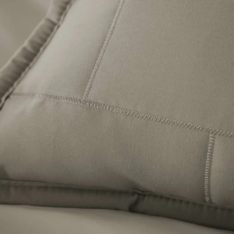 Full/Queen Modern Brick Stitch Microfiber Reversible 3 Piece Comforter Set Photo 3