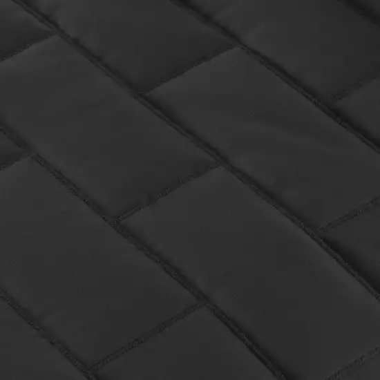 Full/Queen Modern Brick Stitch Microfiber Reversible 3 Piece Quilt Set in Black Photo 2