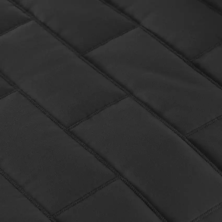 Full/Queen Modern Brick Stitch Microfiber Reversible 3 Piece Quilt Set in Black Photo 2