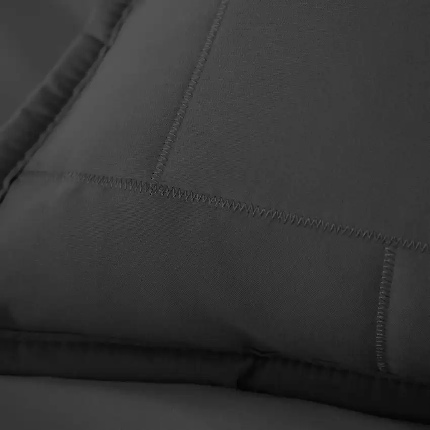Full/Queen Modern Brick Stitch Microfiber Reversible 3 Piece Quilt Set in Black Photo 3