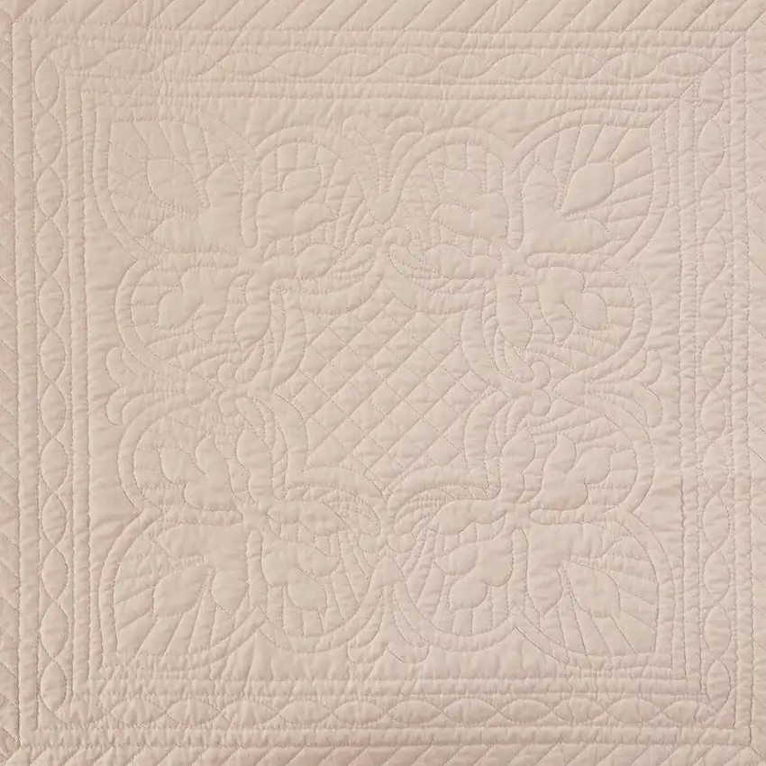 Full/Queen Size 3 Piece Reversible Scalloped Edges Microfiber Quilt Set in Blush Photo 5