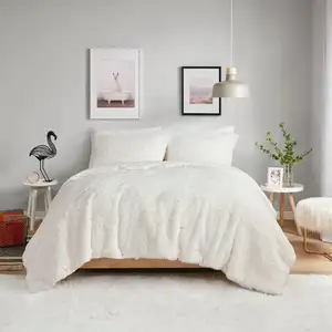 Photo of Reversible Soft Sherpa Faux Fur 3-Piece Comforter Set