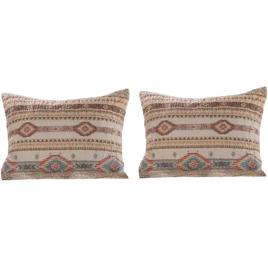 Full Size 3 Piece Polyester Quilt Set with Kilim Pattern Photo 2