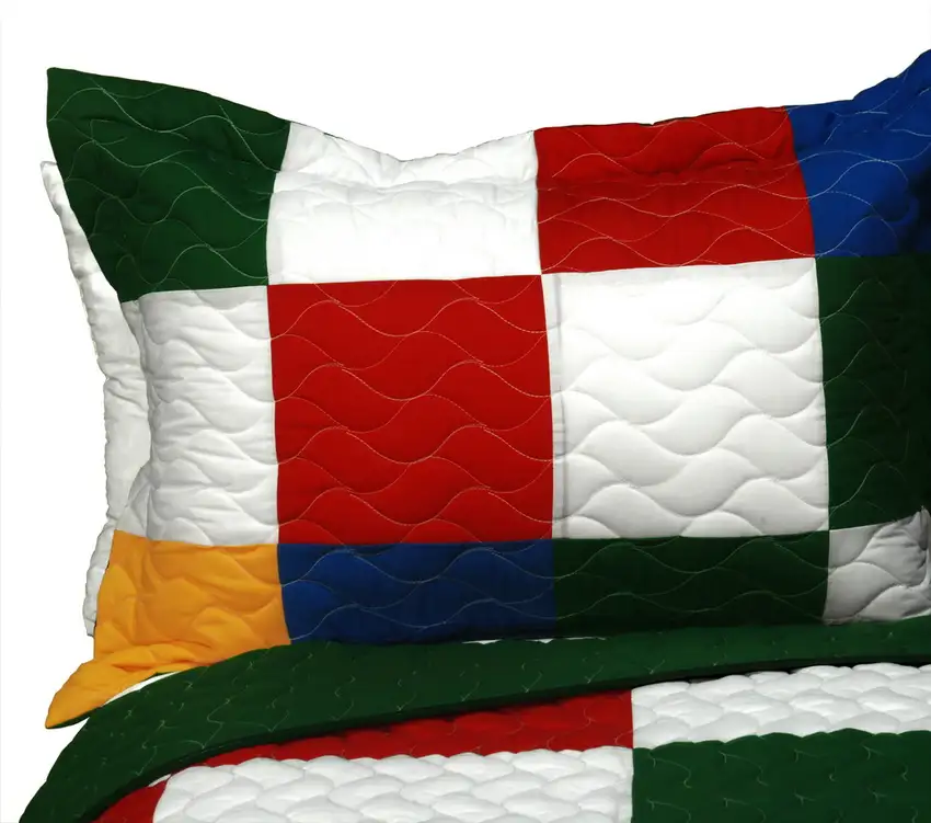 Funny Magic Cube -  3PC Vermicelli - Quilted Patchwork Quilt Set (Full/Queen Size) Photo 3