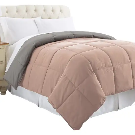Genoa Queen Size Box Quilted Reversible Comforter The Urban Port Photo 3