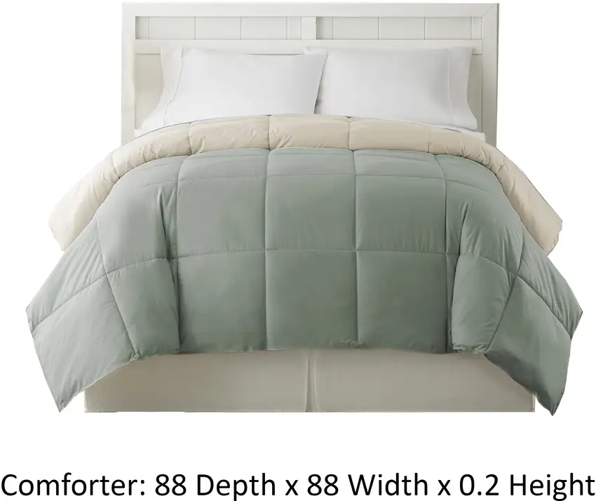 Genoa Queen Size Box Quilted Reversible Comforter The Urban Port Photo 4
