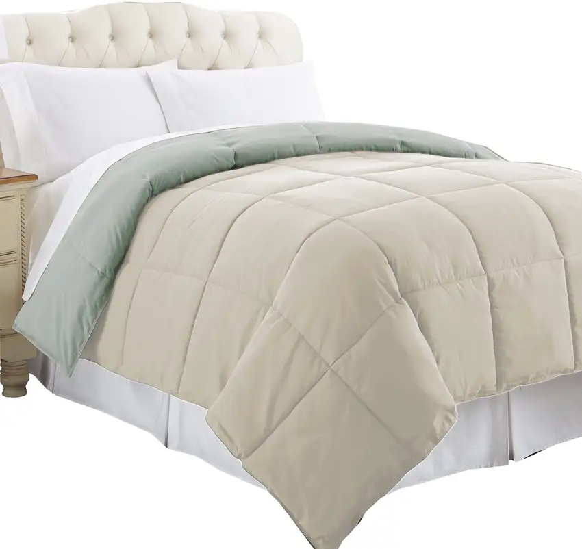 Genoa Queen Size Box Quilted Reversible Comforter The Urban Port Photo 3