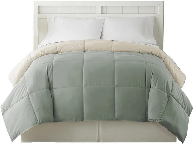 Genoa Queen Size Box Quilted Reversible Comforter The Urban Port Photo 2