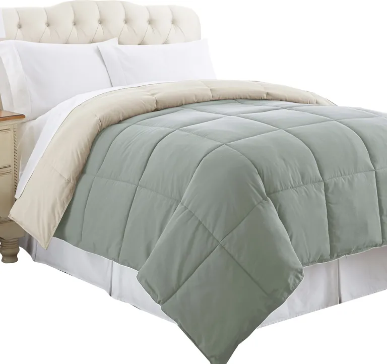 Genoa Queen Size Box Quilted Reversible Comforter The Urban Port Photo 1