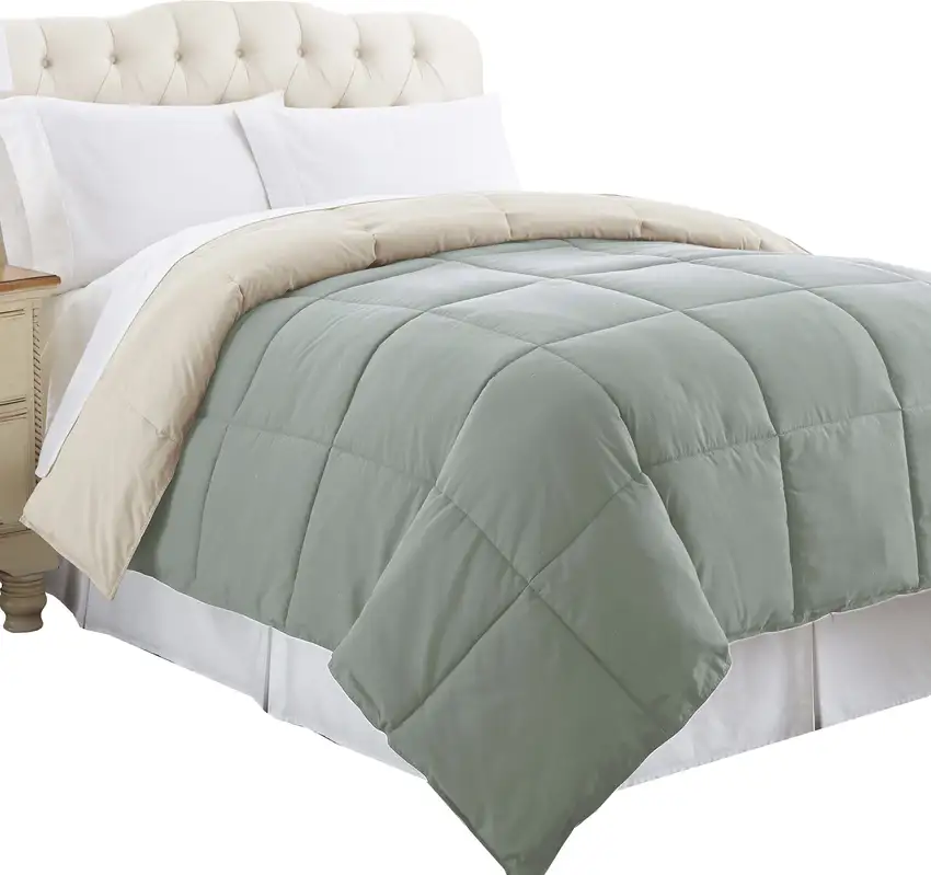 Genoa Queen Size Box Quilted Reversible Comforter The Urban Port Photo 1