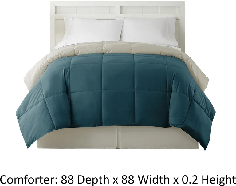 Genoa Queen Size Box Quilted Reversible Comforter The Urban Port Photo 4