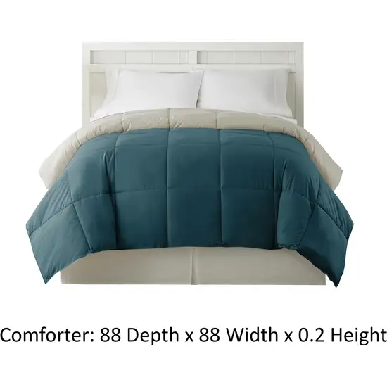 Genoa Queen Size Box Quilted Reversible Comforter The Urban Port Photo 4