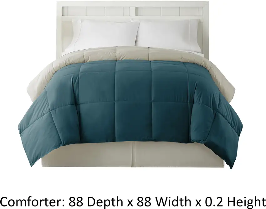 Genoa Queen Size Box Quilted Reversible Comforter The Urban Port Photo 4