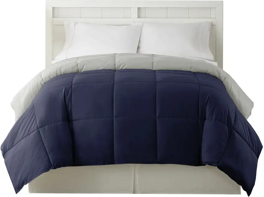 Genoa Reversible Queen Comforter with Box Quilting The Urban Port Photo 2