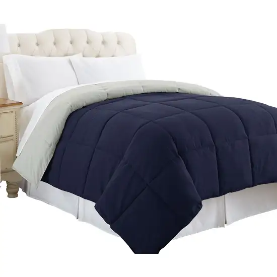 Genoa Reversible Queen Comforter with Box Quilting The Urban Port Photo 1