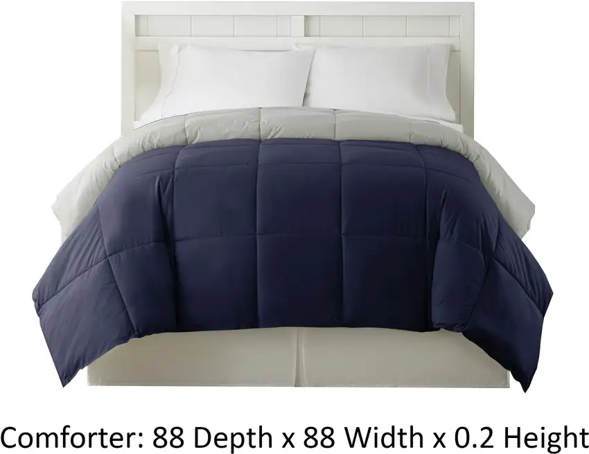Genoa Reversible Queen Comforter with Box Quilting The Urban Port Photo 4
