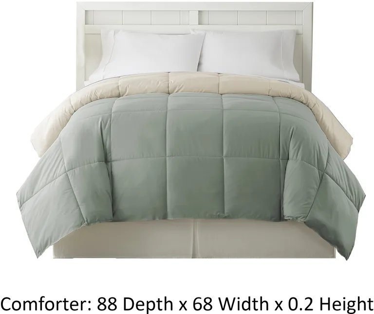 Genoa Twin Size Box Quilted Reversible Comforter The Urban Port Photo 4