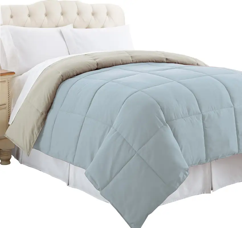 Genoa Twin Size Box Quilted Reversible Comforter The Urban Port Photo 3